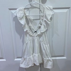 Zara white ruffle top